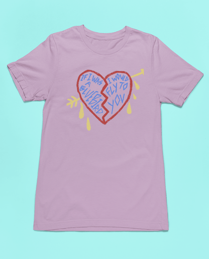 Harry Styles Merch: BlueBird Heart Tee tshirts xs Lilac 