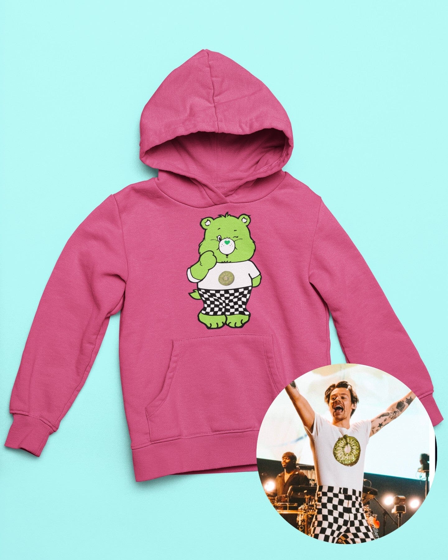 Harry Styles Merch: Kiwi Care Barry Hoodie [LoT - Vienna] hoodies xs Hot Pink 