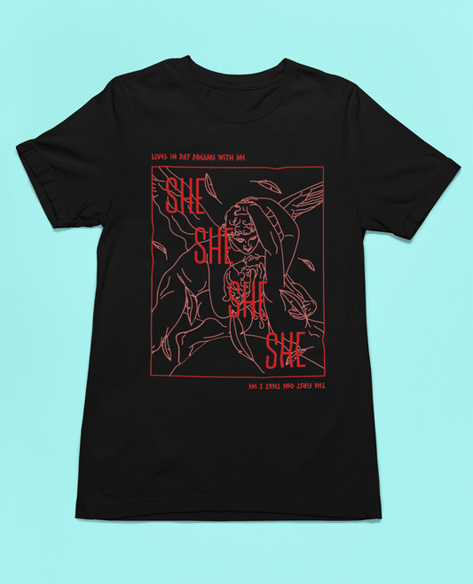 Harry Styles Merch: She Tee tshirts xs black 