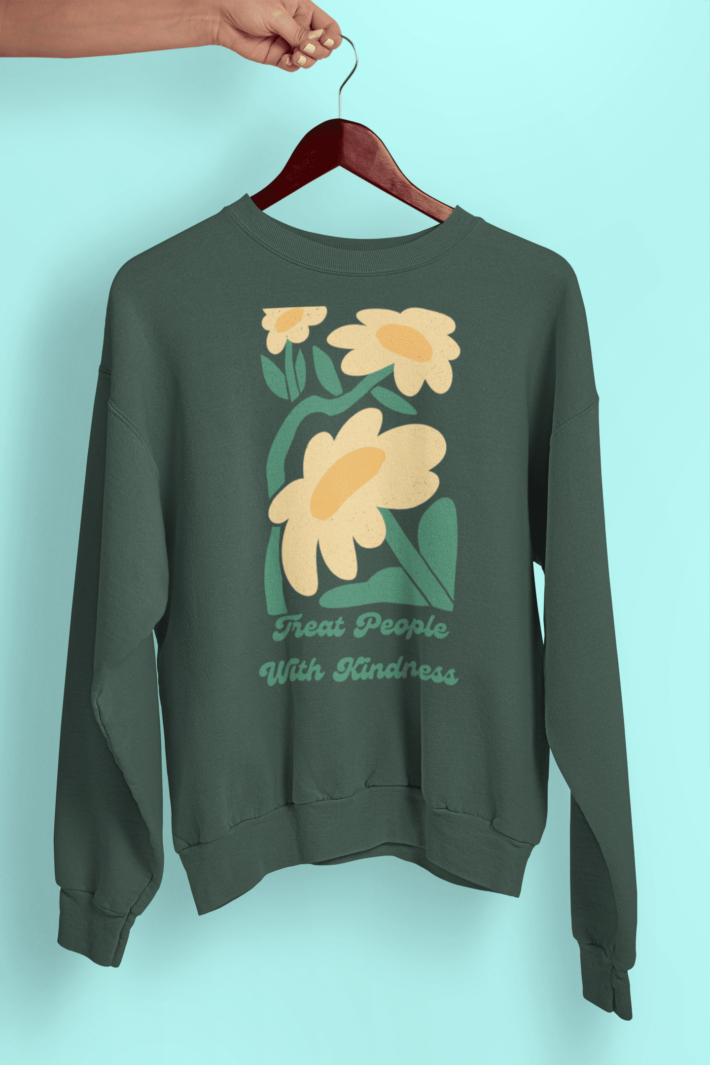 Harry Styles Merch: Treat People With Flowers Sweatshirt [TPWK] sweatshirts s Forest 