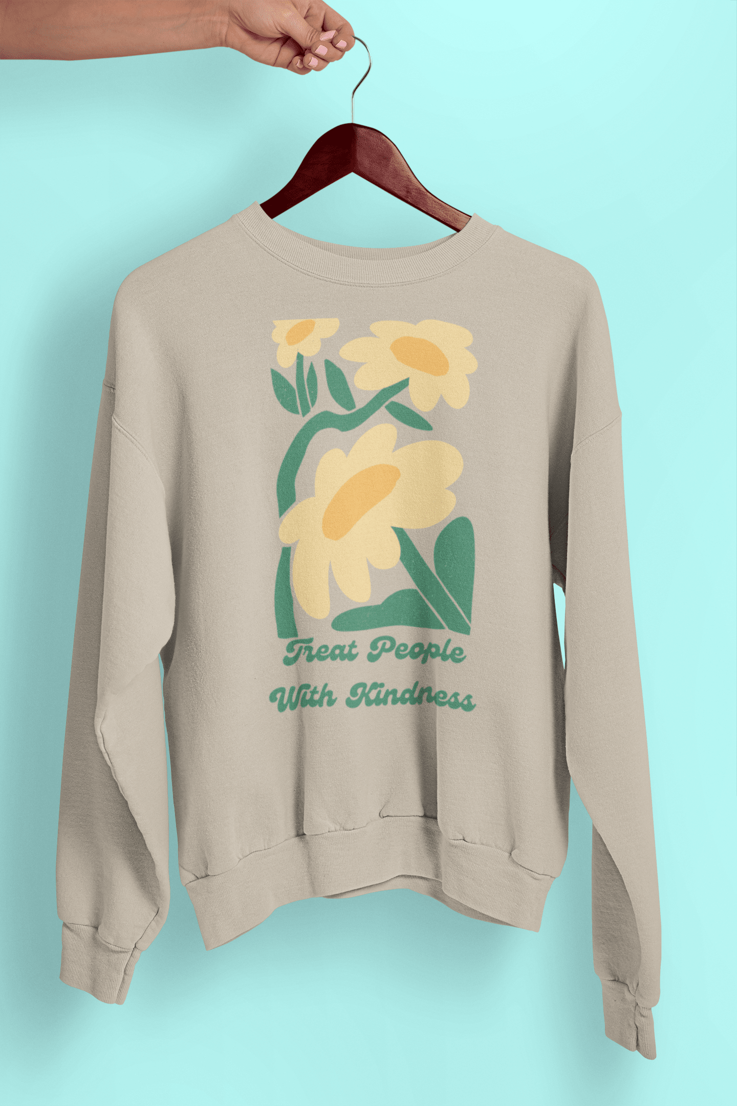 Harry Styles Merch: Treat People With Flowers Sweatshirt [TPWK] sweatshirts s sand 